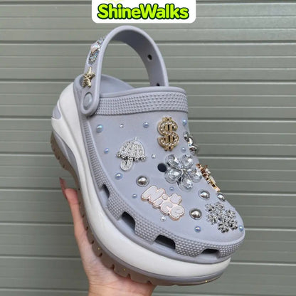 Soft Glow Charm Platform Clogs