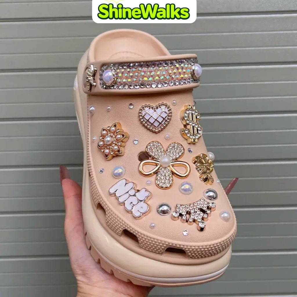 Soft Glow Charm Platform Clogs