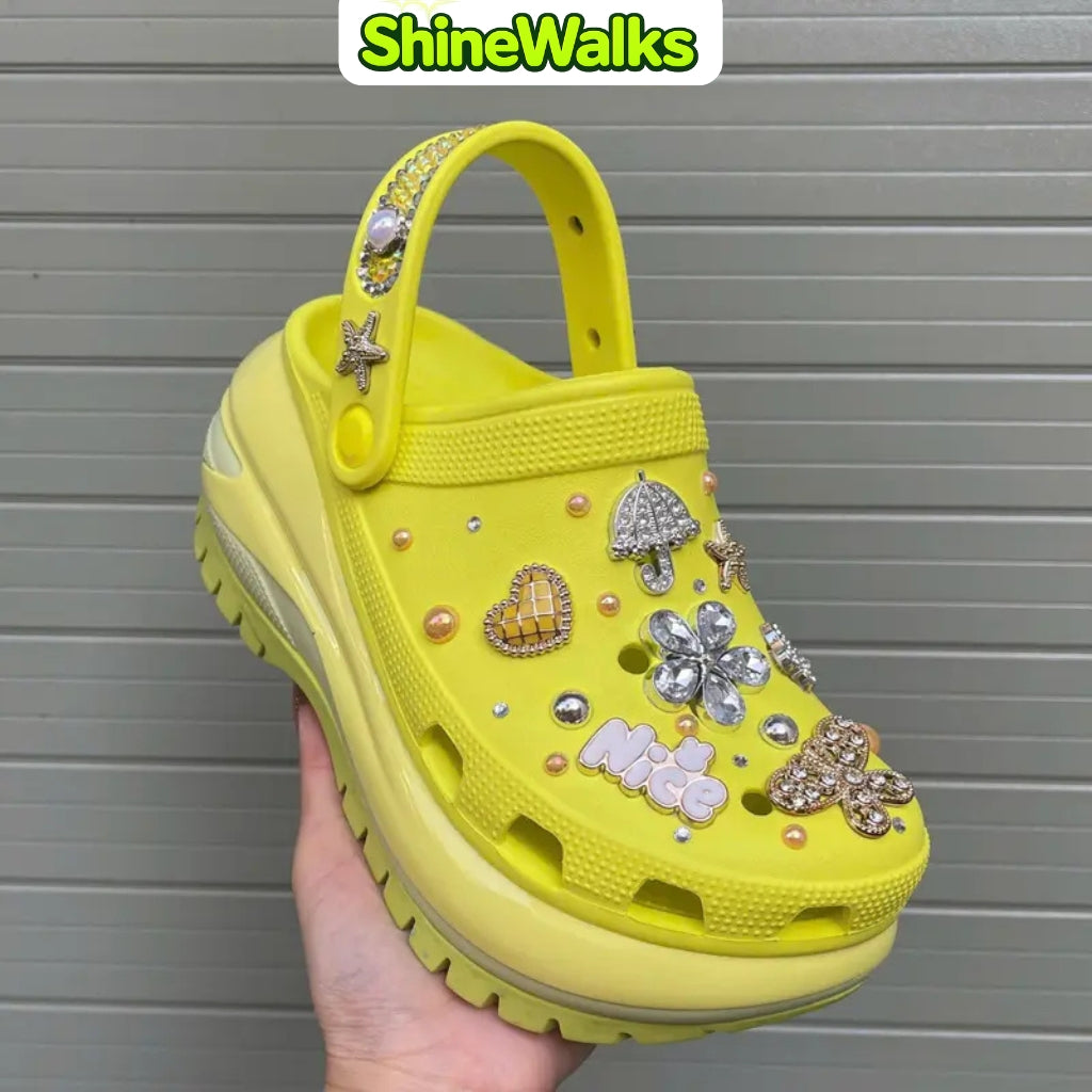 Soft Glow Charm Platform Clogs