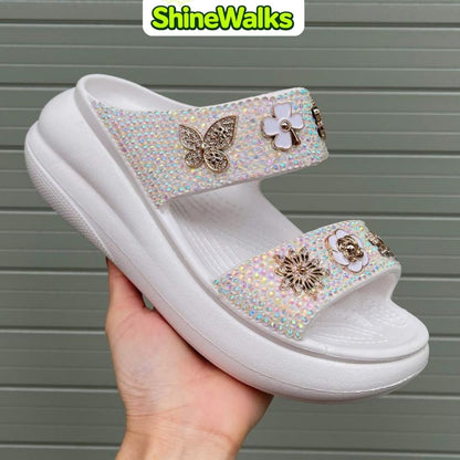 Sparkle Bloom Platform Sandals