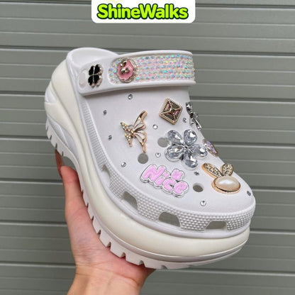 Soft Glow Charm Platform Clogs