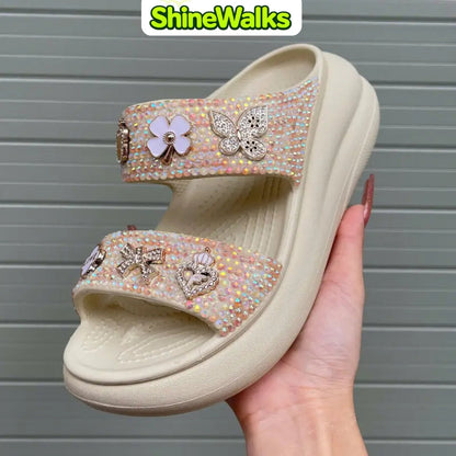 Sparkle Bloom Platform Sandals