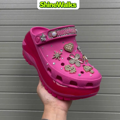 Soft Glow Charm Platform Clogs