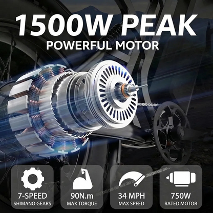 All-Terrain 1500W Peak Motor Electric Bike