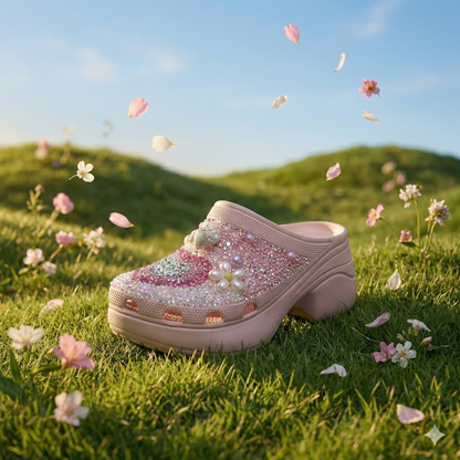 Crystal Heart Clogs
