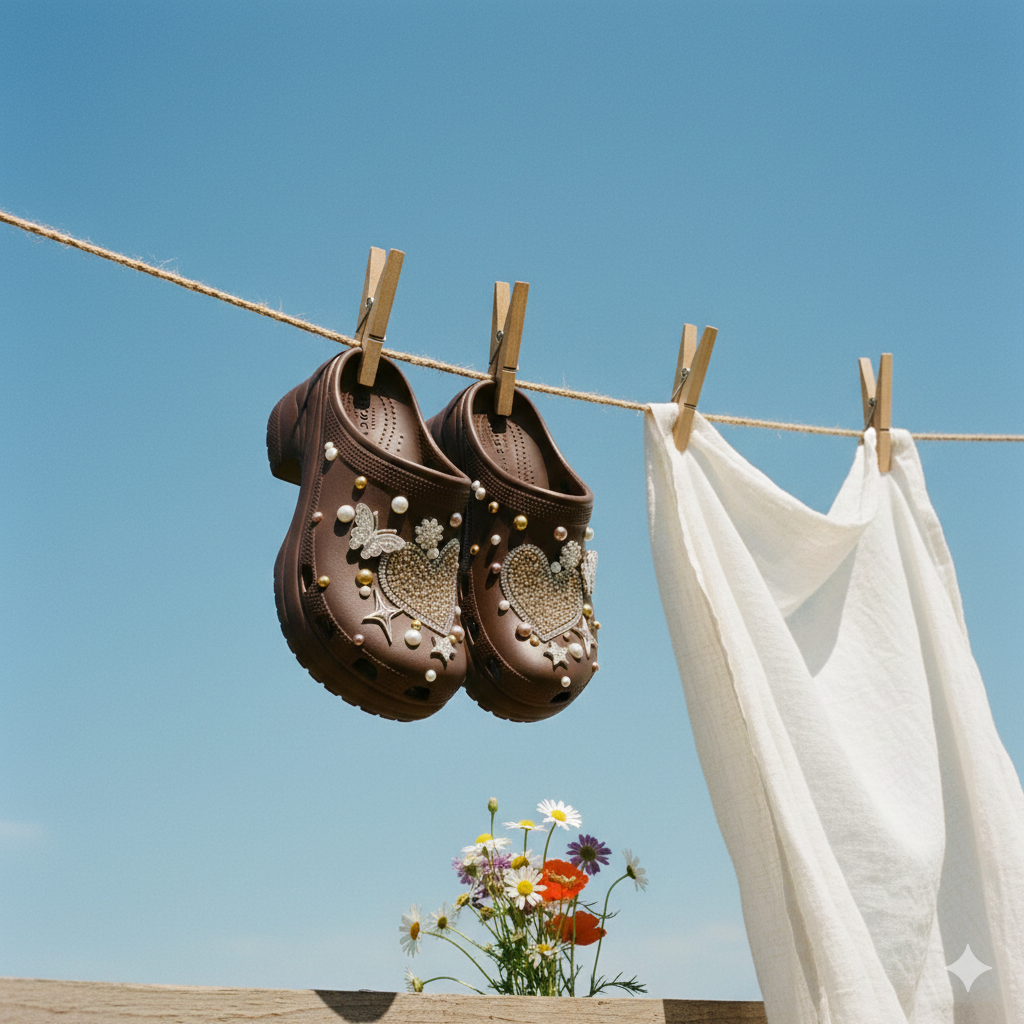 Crystal Heart Clogs