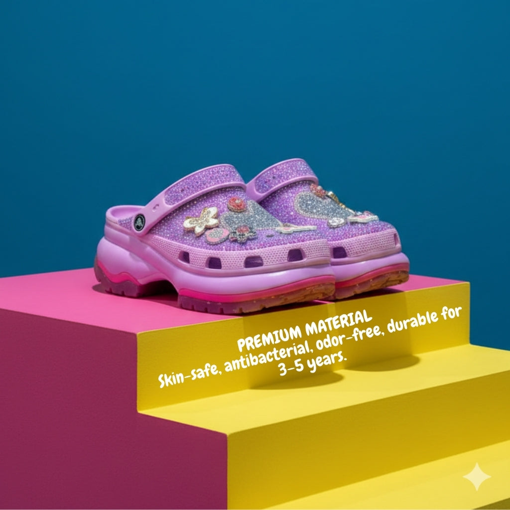 Crystal Heart Clogs