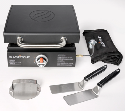 17" Portable Outdoor Griddle with Hood,Carry Bag & Tool Kit